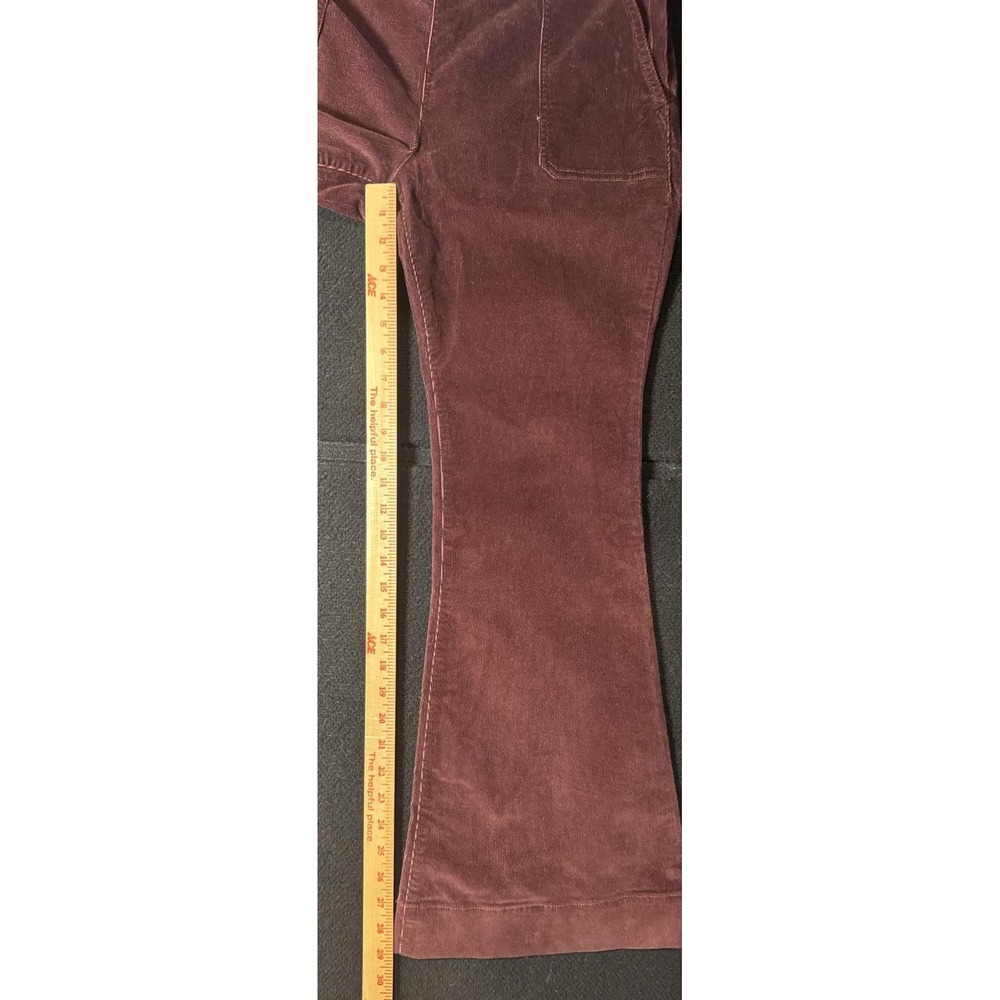 Express Bell Flare Pants Womens 12S Burgundy Corduroy High Rise EXWD-7819 NWT - Picture 9 of 14